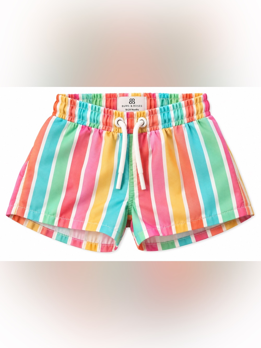 Bums & Roses Rainbow Stripe Swim Trunks 18-24M